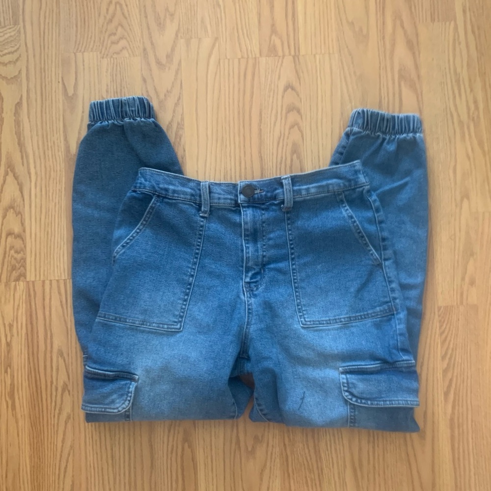 High rise cargo jogger jeans